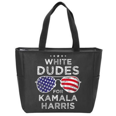 White Dudes For Kamala Harris Sunglasses Zip Tote Bag