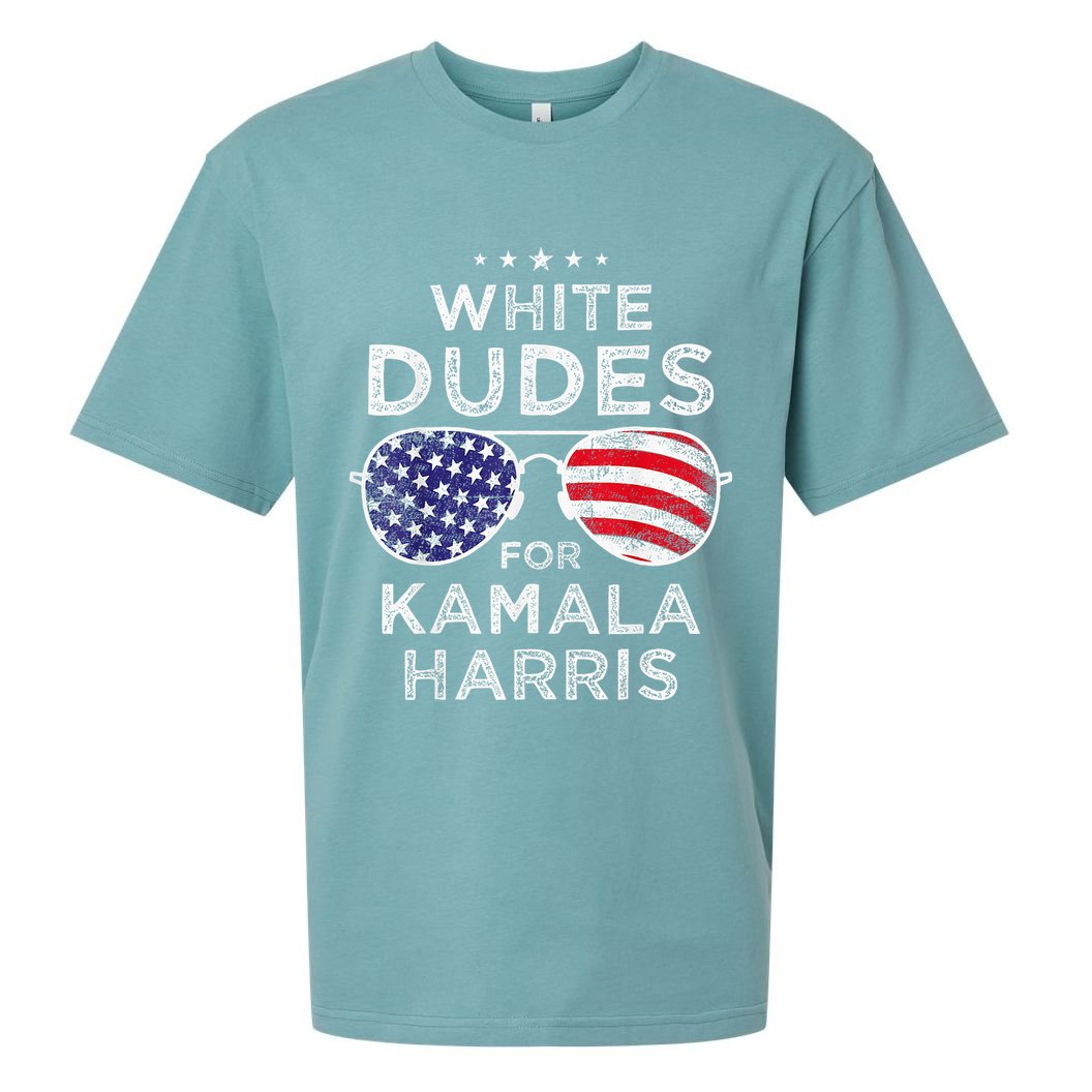 White Dudes For Kamala Harris Sunglasses Sueded Cloud Jersey T-Shirt
