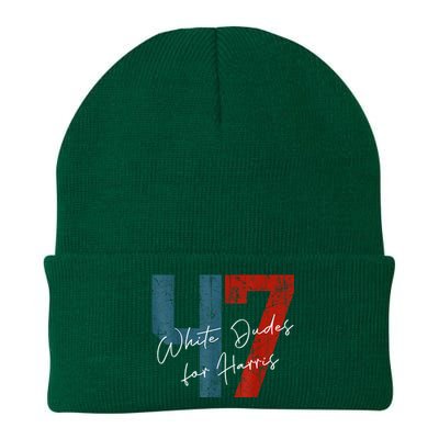 White Dudes For Harris Kamala Harris 2024 47th President Knit Cap Winter Beanie