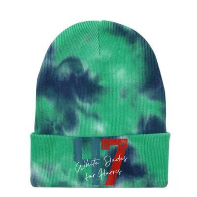 White Dudes For Harris Kamala Harris 2024 47th President Tie Dye 12in Knit Beanie