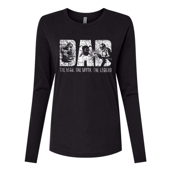 Welding Dad Father Womens Cotton Relaxed Long Sleeve T-Shirt