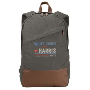 White Dudes For Kamala Harris Cotton Canvas Backpack