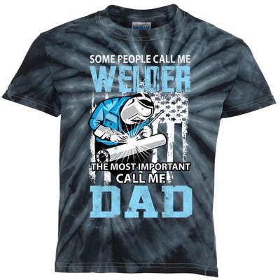 Welder Dad Fathers Day Funny Daddy Welding Dad Kids Tie-Dye T-Shirt