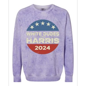 White Dudes For Harris Kamala 2024 Colorblast Crewneck Sweatshirt