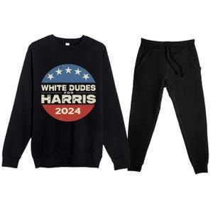 White Dudes For Harris Kamala 2024 Premium Crewneck Sweatsuit Set