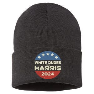 White Dudes For Harris Kamala 2024 Sustainable Knit Beanie