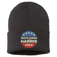 White Dudes For Harris Kamala 2024 Sustainable Knit Beanie