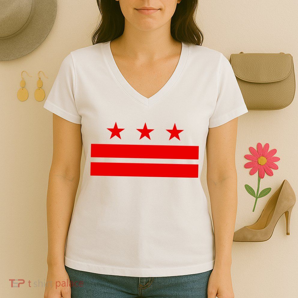 Washington Dc Flag D.C. Capitol Women's V-Neck T-Shirt
