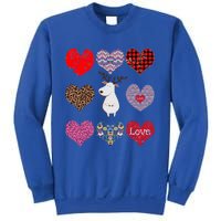 White Deer Funny Retro Floral Hearts Pattern Valentines Day Meaningful Gift Sweatshirt