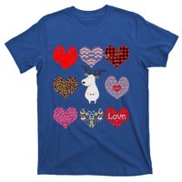 White Deer Funny Retro Floral Hearts Pattern Valentines Day Meaningful Gift T-Shirt