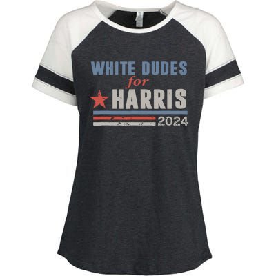 White Dudes For Kamala Harris Enza Ladies Jersey Colorblock Tee