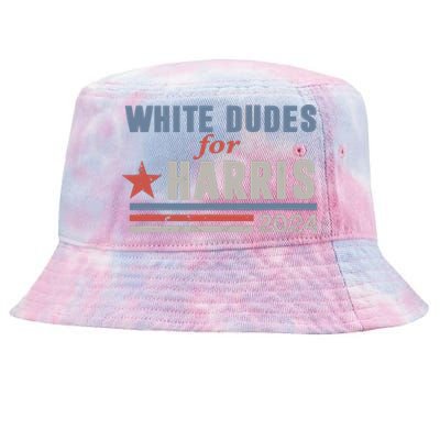 White Dudes For Kamala Harris Tie-Dyed Bucket Hat