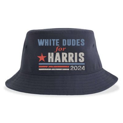 White Dudes For Kamala Harris Sustainable Bucket Hat