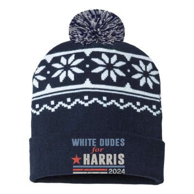 White Dudes For Kamala Harris USA-Made Snowflake Beanie