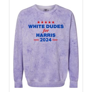 White Dudes For Harris 2024 For President Election Voting 2024 Colorblast Crewneck Sweatshirt