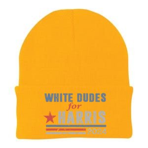 White Dudes For Harris 2024 For President Knit Cap Winter Beanie