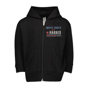 White Dudes For Harris 2024 For President Toddler Zip Fleece Hoodie