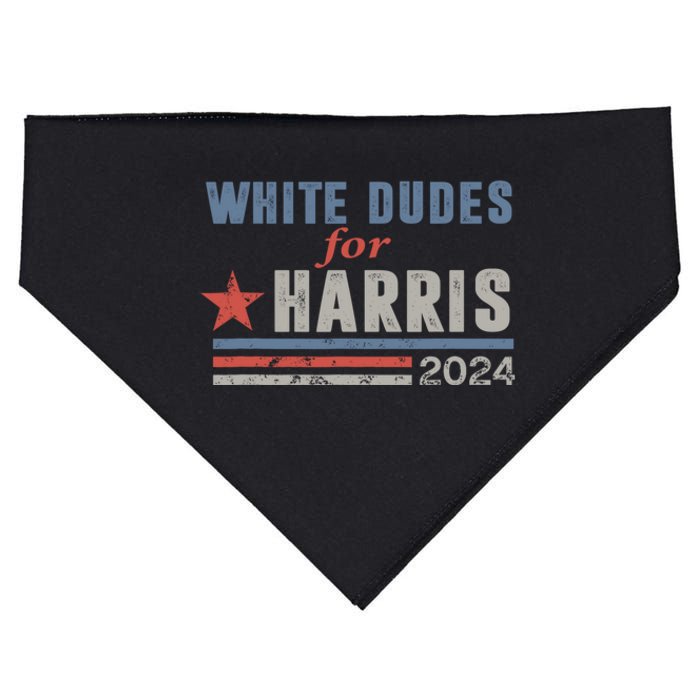 White Dudes For Harris 2024 For President USA-Made Doggie Bandana