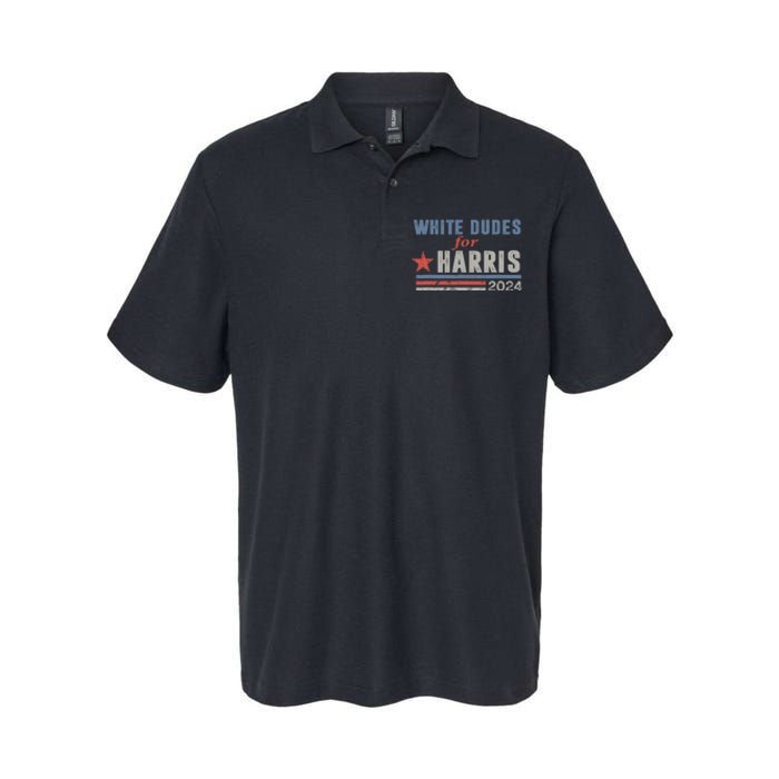 White Dudes For Harris 2024 For President Softstyle Adult Sport Polo