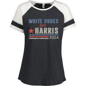 White Dudes For Harris 2024 For President Enza Ladies Jersey Colorblock Tee