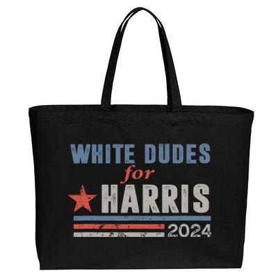 White Dudes For Harris 2024 For President Cotton Canvas Jumbo Tote