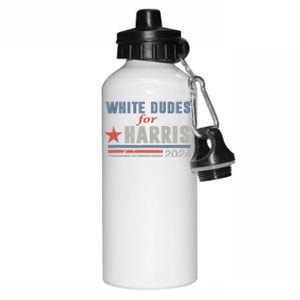 White Dudes For Harris 2024 For President Aluminum Water Bottle