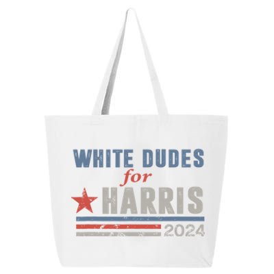 White Dudes For Harris 2024 For President 25L Jumbo Tote