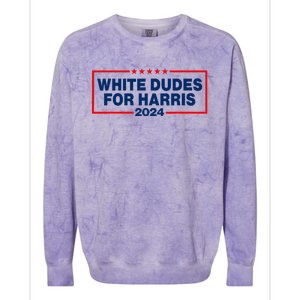 White Dudes For Harris 2024 For President Election Voting 2024 Colorblast Crewneck Sweatshirt