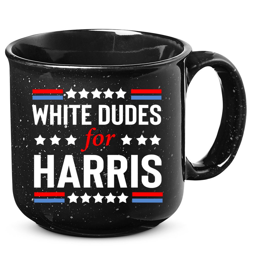 White Dudes For Harris 2024 For President 15oz Campfire Ceramic Mug
