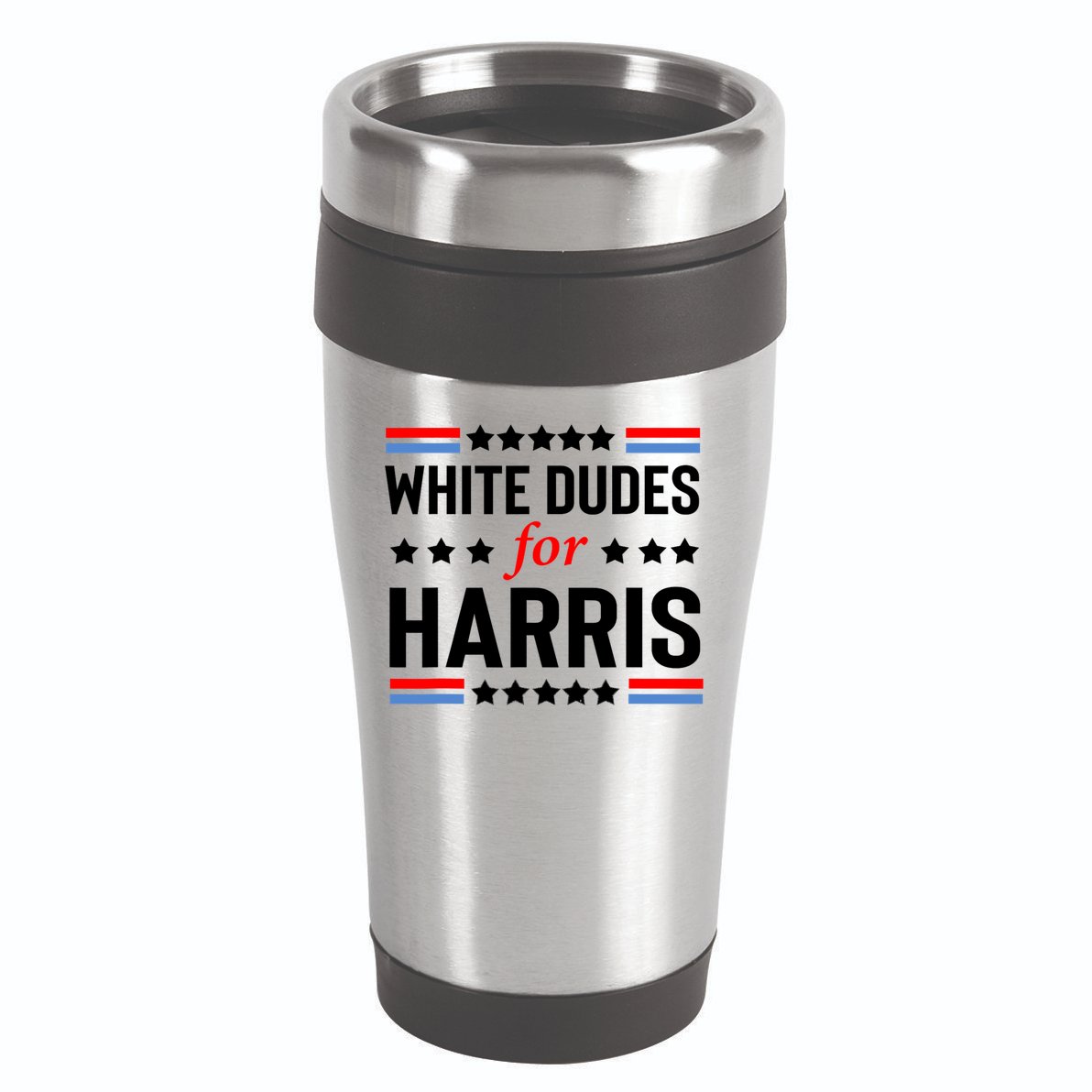 White Dudes For Harris 2024 For President 16oz Travel Tumbler