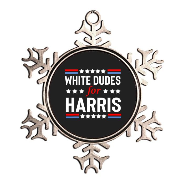 White Dudes For Harris 2024 For President Metallic Star Ornament