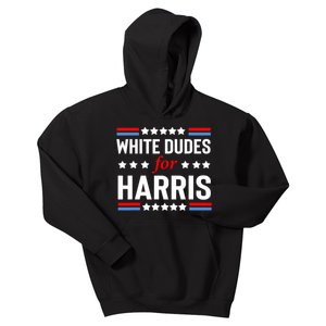 White Dudes For Harris 2024 For President Kids Hoodie