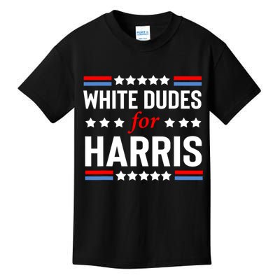 White Dudes For Harris 2024 For President Kids T-Shirt
