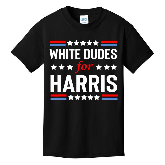 White Dudes For Harris 2024 For President Kids T-Shirt