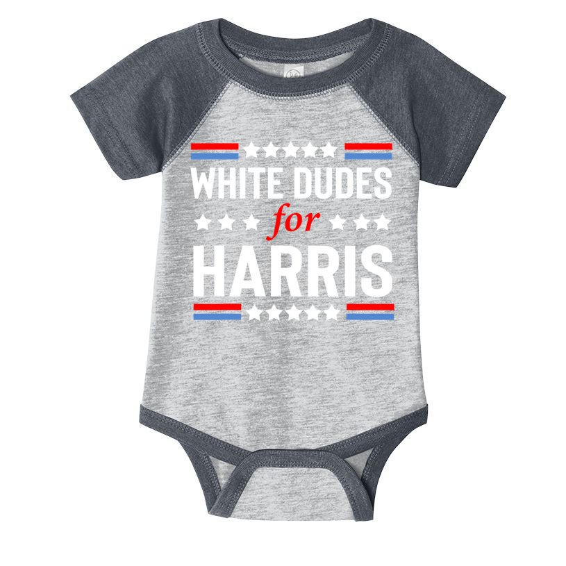 White Dudes For Harris 2024 For President Infant Baby Jersey Bodysuit