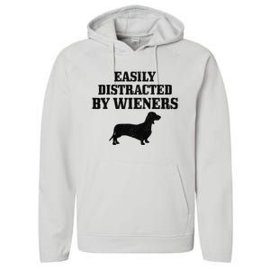 Wiener Dog Funny Weiner Doxie Dachshund Mom Dad Gift Performance Fleece Hoodie