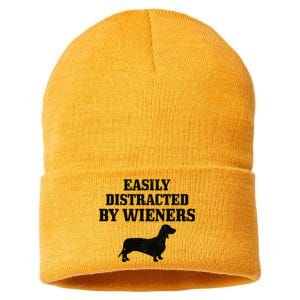 Wiener Dog Funny Weiner Doxie Dachshund Mom Dad Gift Sustainable Knit Beanie