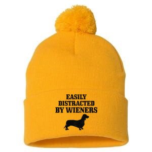 Wiener Dog Funny Weiner Doxie Dachshund Mom Dad Gift Pom Pom 12in Knit Beanie