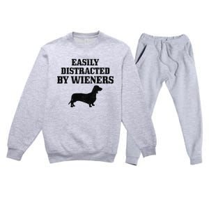 Wiener Dog Funny Weiner Doxie Dachshund Mom Dad Gift Premium Crewneck Sweatsuit Set