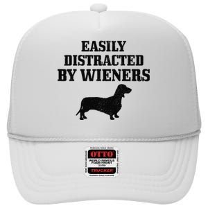 Wiener Dog Funny Weiner Doxie Dachshund Mom Dad Gift High Crown Mesh Back Trucker Hat