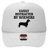 Wiener Dog Funny Weiner Doxie Dachshund Mom Dad Gift High Crown Mesh Back Trucker Hat