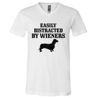 Wiener Dog Funny Weiner Doxie Dachshund Mom Dad Gift V-Neck T-Shirt