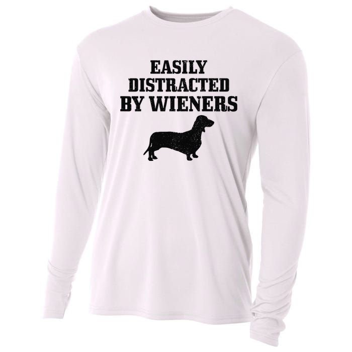 Wiener Dog Funny Weiner Doxie Dachshund Mom Dad Gift Cooling Performance Long Sleeve Crew