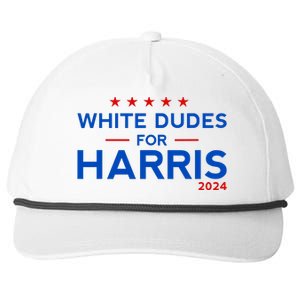 White Dudes For Harris 2024 For President Election Voting 2024 Snapback Five-Panel Rope Hat