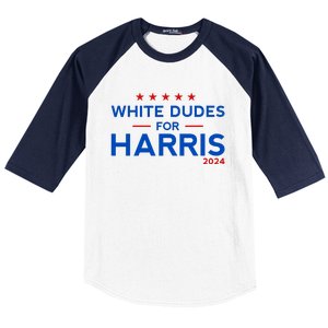 White Dudes For Harris 2024 For President Election Voting 2024 Baseball Sleeve Shirt