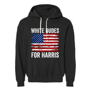 White Dudes For Harris 2024 Garment-Dyed Fleece Hoodie