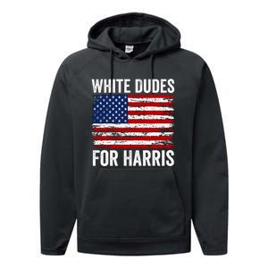 White Dudes For Harris 2024 Performance Fleece Hoodie