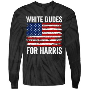 White Dudes For Harris 2024 Tie-Dye Long Sleeve Shirt