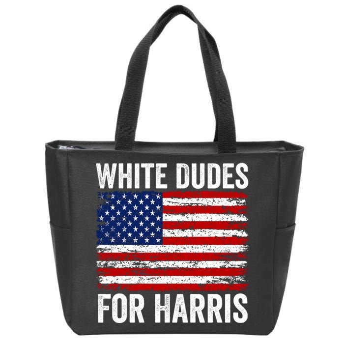 White Dudes For Harris 2024 Zip Tote Bag