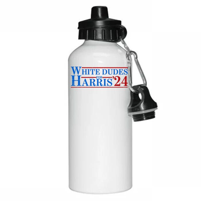 White Dudes For Harris 2024 For President Election Voting 2024 Aluminum Water Bottle